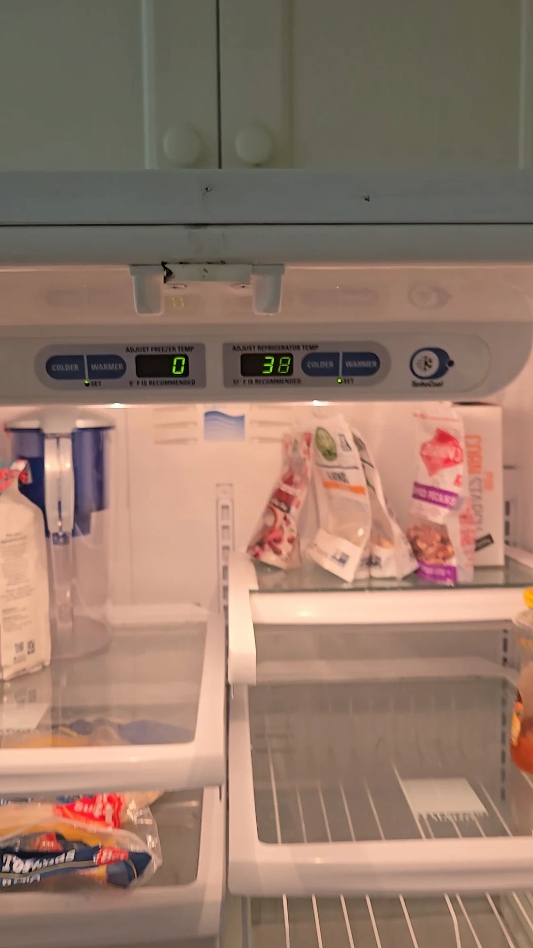 The GE refrigerator temperature display illuminated after the board was installed.