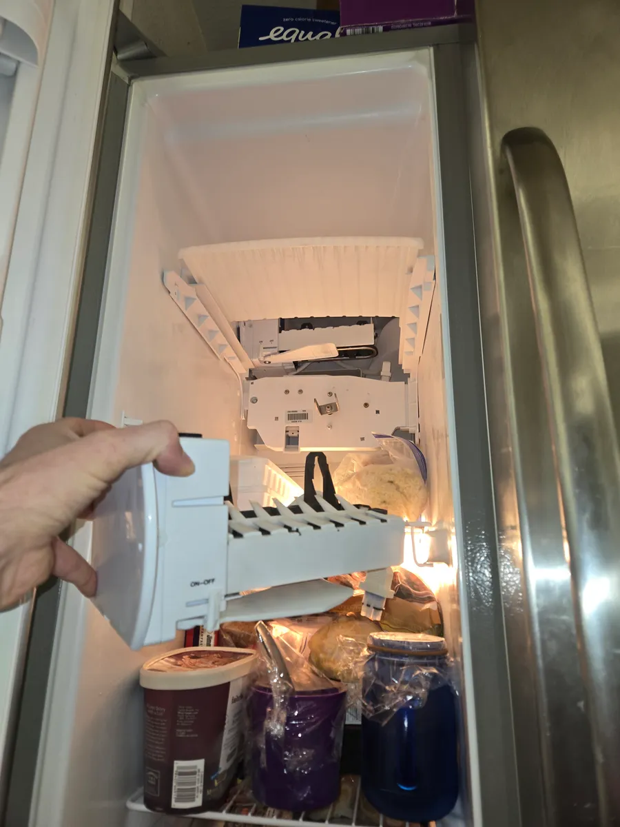 Whirlpool refrigerator ice maker compartment opened during service